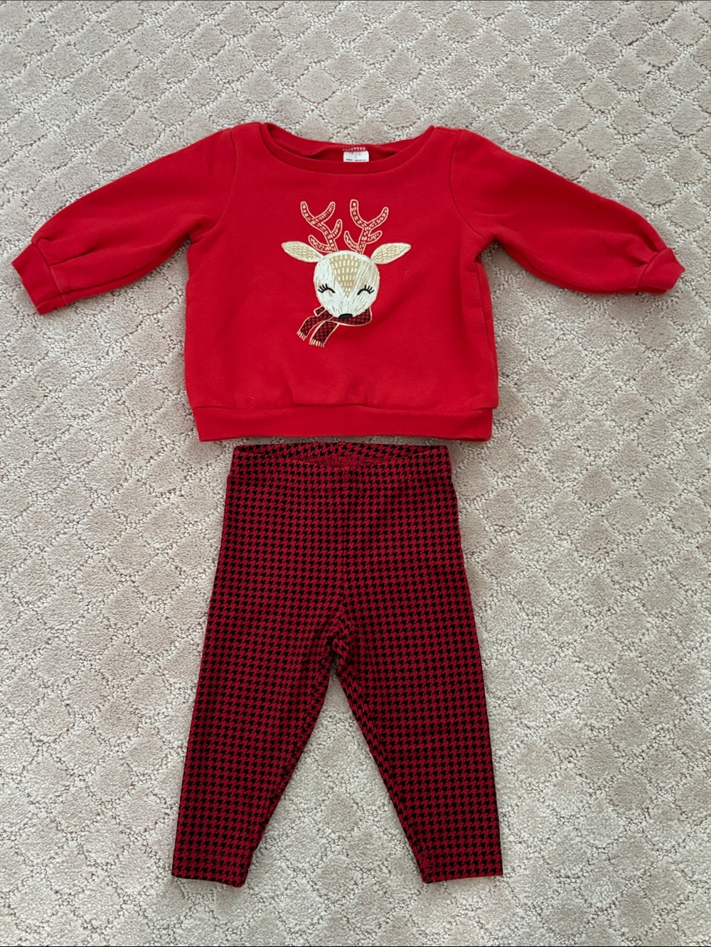 Baby Reindeer Sweater & Pants Outfit (9M)